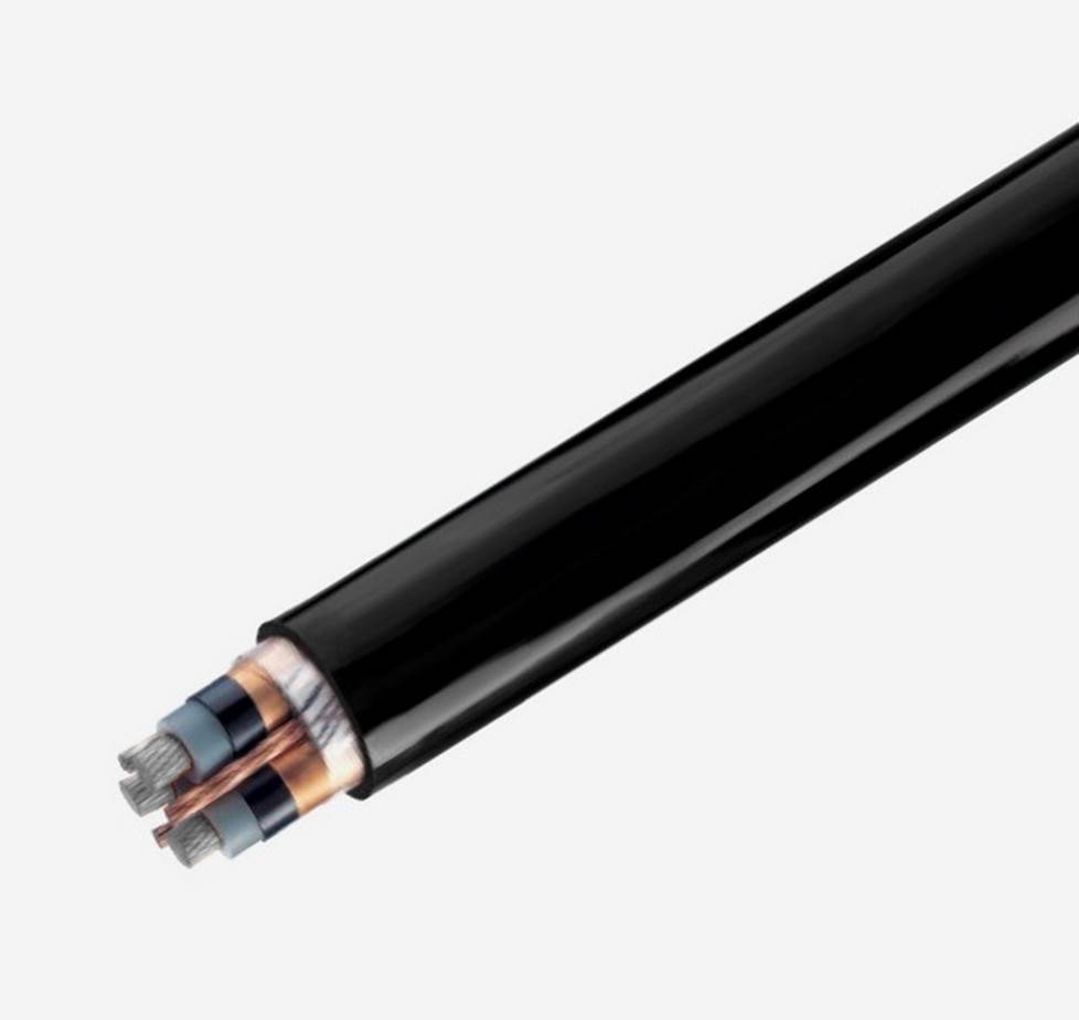 PowerGuard® 35kV 100 AL 3Conductor TRXLPE Tape Shield w/Ground PVC